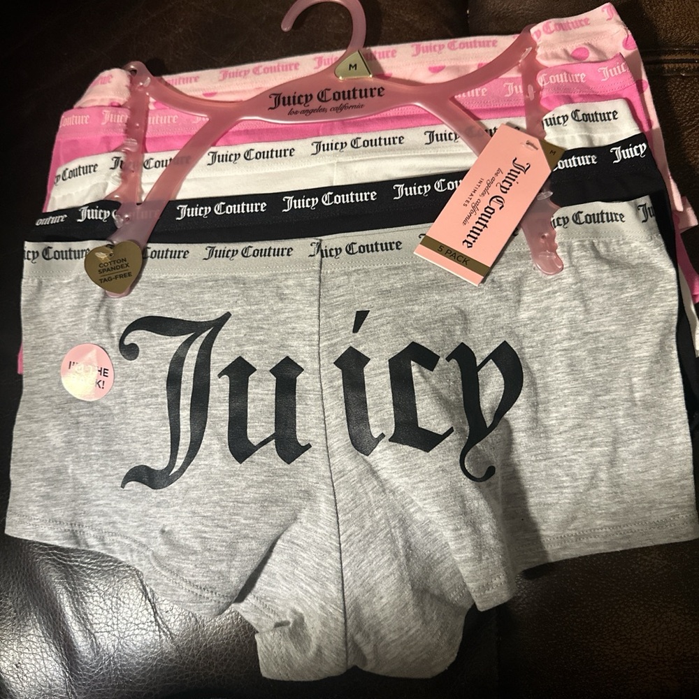 Juicy Couture Gray Logo Boyshorts - 4 Pack